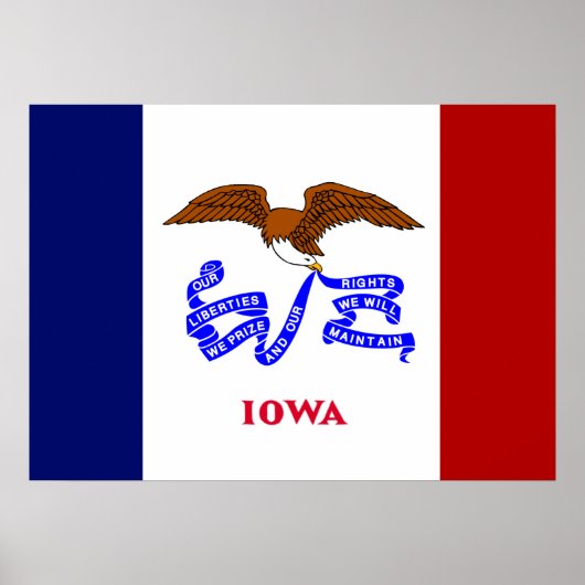 Poster Drapeau de l'Iowa (Devant)