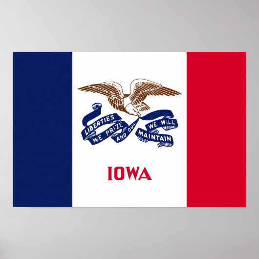 Poster Drapeau de l'Iowa (Devant)