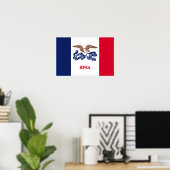 Poster Drapeau de l'Iowa (Bureau à domicile)
