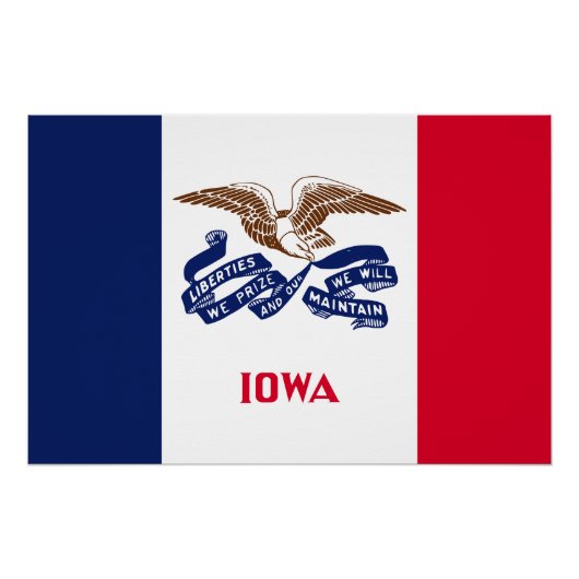 Poster Drapeau de l'Iowa (Devant)