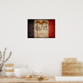 Poster Drapeau de l'Iowa en bois robuste (Cuisine)
