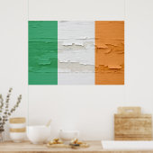 Poster Drapeau de l'Irlande Peinture Patinée (Cuisine)