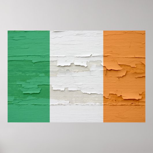 Poster Drapeau de l'Irlande Peinture Patinée (Devant)