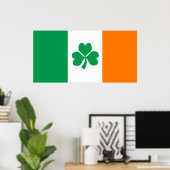 Poster Drapeau de l'Irlande Shamrock (Bureau à domicile)