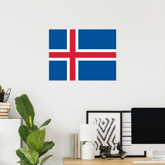 Poster Drapeau de l'Islande (Bureau à domicile)