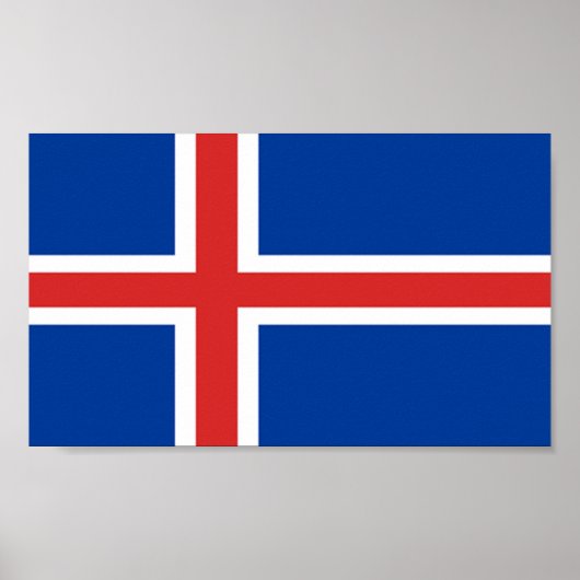 Poster Drapeau de l'Islande (Devant)