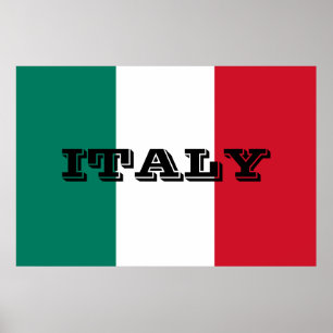 Poster Drapeau de l'Italie Italie IL italienne Tricolore