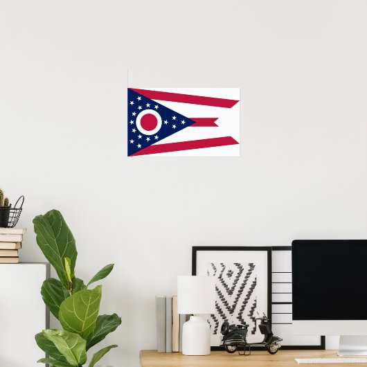Poster Drapeau de l'Ohio (Bureau à domicile)