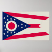 Poster Drapeau de l'Ohio : la bannière Buckeye State (Devant)