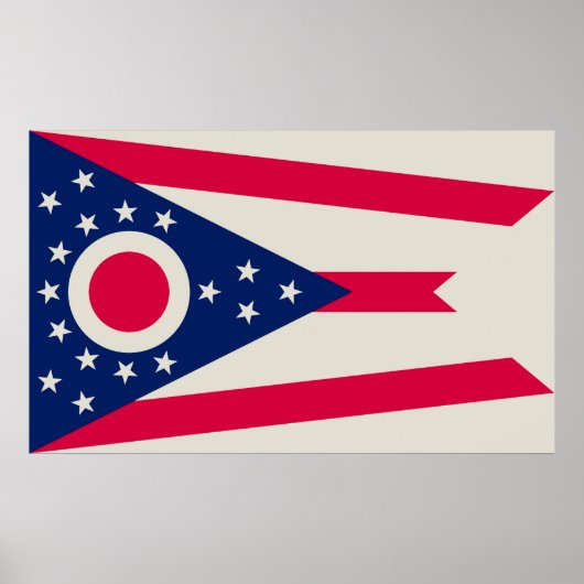 Poster Drapeau de l'Ohio : la bannière Buckeye State (Devant)