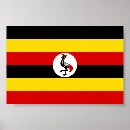 Poster Drapeau de l'Ouganda (Devant)