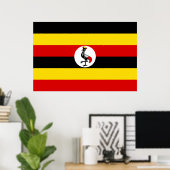 Poster Drapeau de l'Ouganda (Bureau à domicile)