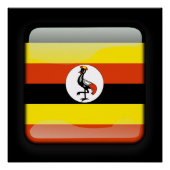 Poster Drapeau de l'Ouganda (Devant)