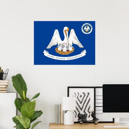 Poster Drapeau de Louisiane (Bureau à domicile)