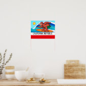 Poster Drapeau de l'ours de surf de Californie (Cuisine)