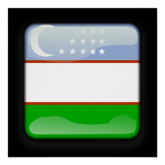 Poster Drapeau de l'Ouzbékistan (Devant)