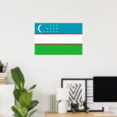 Poster Drapeau de l'Ouzbékistan (Bureau à domicile)