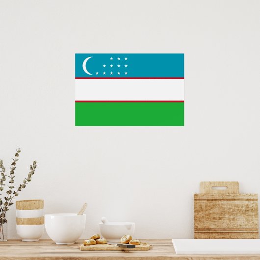 Poster Drapeau de l'Ouzbékistan (Cuisine)