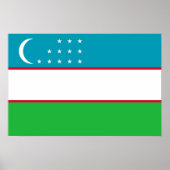 Poster Drapeau de l'Ouzbékistan (Devant)