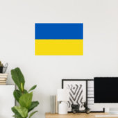 Poster Drapeau de l'Ukraine (Bureau à domicile)