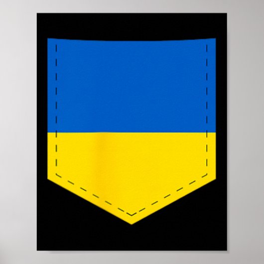 Poster Drapeau de l'Ukraine avec poche de drapeau ukraini (Devant)