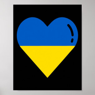 Poster Drapeau de l'Ukraine Cœur Racines Vacances Ukraini