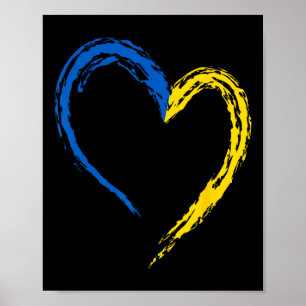 Poster Drapeau de l'Ukraine Cœur Vintage Amoureux ukraini