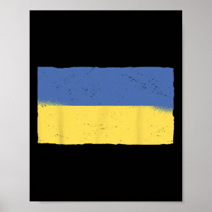 Poster Drapeau de l'Ukraine Grunge Drapeau ukrainien Patr