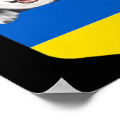 Poster Drapeau de l'Ukraine Malamute d'Alaska Chien Dans (Coin)