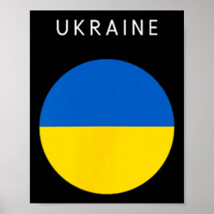 Poster Drapeau de l'Ukraine - Souvenir Minimaliste Voyage