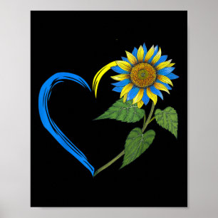 Poster Drapeau de l'Ukraine Tournesol Vintage Amoureux Uk