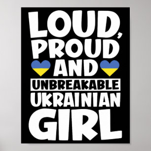 Poster Drapeau de l'Ukraine Ukrainiens fiers Hommes et fe
