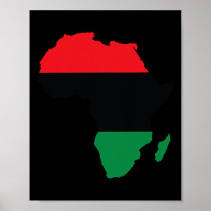 Poster Drapeau de l'Unia panafricaine Carte du continent