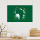 Poster Drapeau de l'Union africaine (Afrique) (Panafrica) (Cuisine)