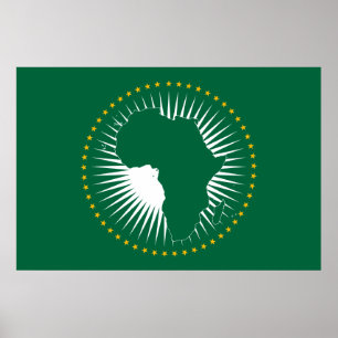 Poster Drapeau de l'Union africaine (Afrique) (Panafrica)