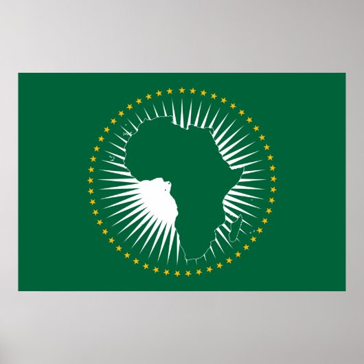 Poster Drapeau de l'Union africaine (Afrique) (Panafrica) (Devant)