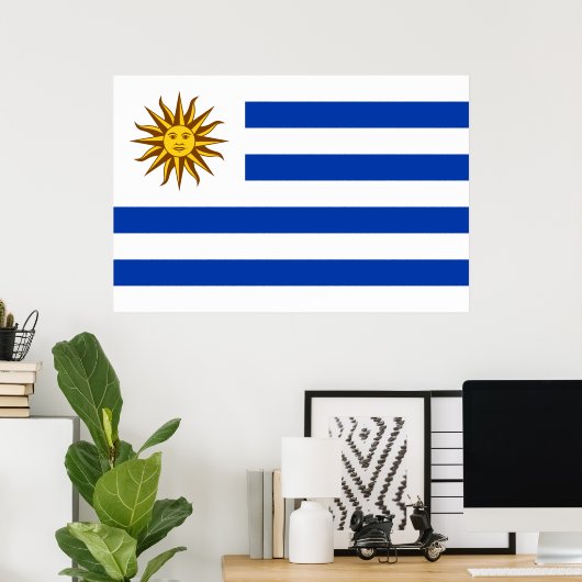 Poster Drapeau de l'Uruguay (Bureau à domicile)