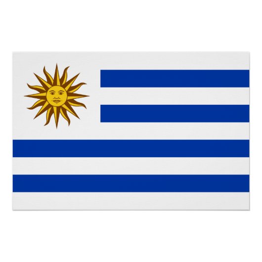 Poster Drapeau de l'Uruguay (Devant)