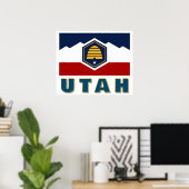 Poster Drapeau de l'Utah (drapeau de la ruche) (Bureau à domicile)