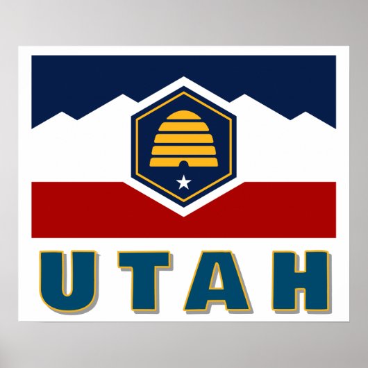 Poster Drapeau de l'Utah (drapeau de la ruche) (Devant)