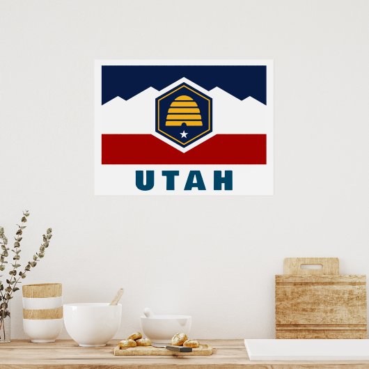 Poster Drapeau de l'Utah (Drapeau de ruche) (Cuisine)