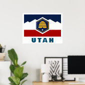 Poster Drapeau de l'Utah (Drapeau de ruche) (Bureau à domicile)