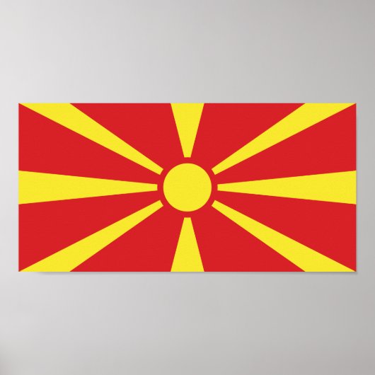 Poster Drapeau de Macédoine du Nord (Devant)