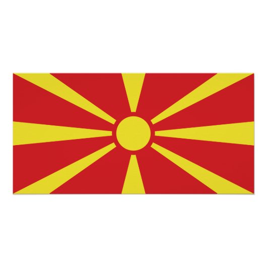 Poster Drapeau de Macédoine du Nord (Devant)