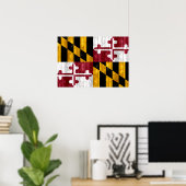 Poster Drapeau de Marylander en bois (Bureau à domicile)