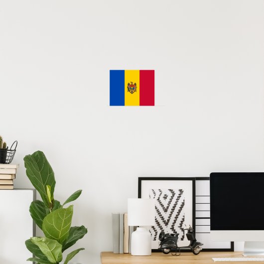 Poster Drapeau de Moldova (Bureau à domicile)