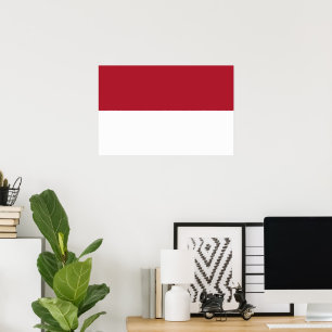 Poster Drapeau de Monaco
