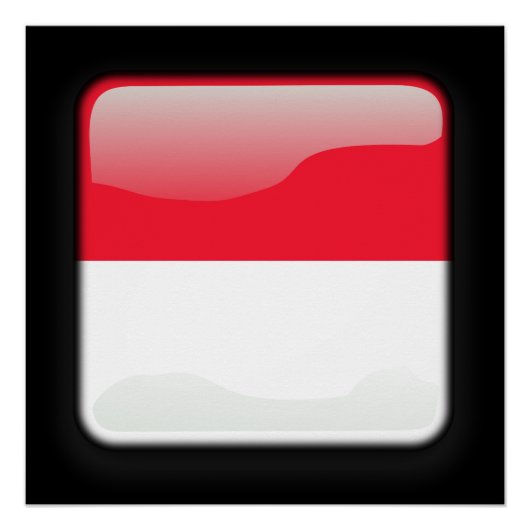 Poster Drapeau de Monaco (Devant)