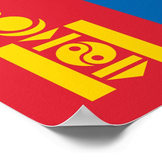 Poster Drapeau de Mongolie (Coin)