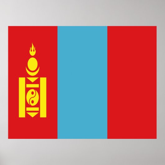 Poster Drapeau de Mongolie (Devant)